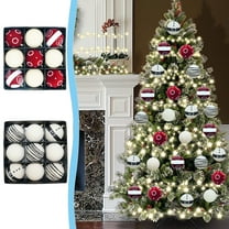 Xuniizn Christmas Ornaments 9Pcs Christmas Ball Ornaments with Strings, Shatterproof Flock Christmas Bulbs, Hanging Decorations for Xmas Tree, Holiday, Wedding, Party, Gifts, White