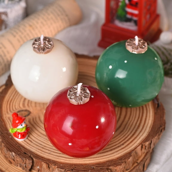Xuniizn Christmas Ornaments Set - Christmas Snowflake Ball Aromatherapy Candle DIY Mood Christmas Decoration Candle Home Decoration Candle, Red