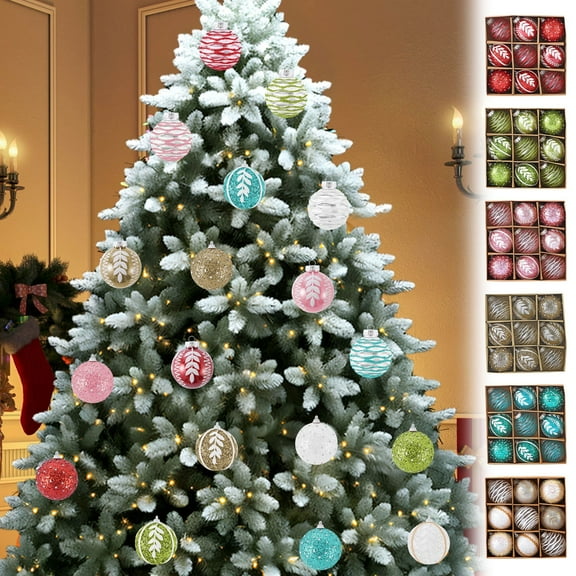 Xuniizn Christmas Ornaments Set - Christmas Tree Decoration Hanging Irregular Pendant Home Xmas Party Supplies Balls Drop Ornaments, Red