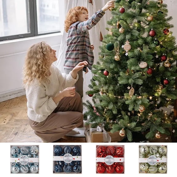 Xuniizn Christmas Ornaments Set - New Christmas Set 18pcs Irregular Rectangle Box Colored Christmas Tree Decorative Pendant Gift Box, Green