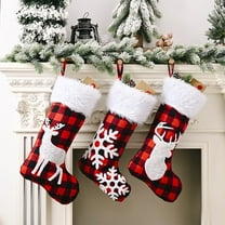 Xuniizn Christmas Stockings Bulk, Assorted Festive Xmas Stockings for Fireplace Mantel Decor, Traditional Holiday Ornaments, Christmas Decorations for Home, Cloth