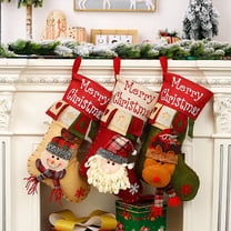 Xuniizn Christmas Stockings Bulk, Assorted Festive Xmas Stockings for Fireplace Mantel Decor, Traditional Holiday Ornaments, Christmas Decorations for Home, Cloth