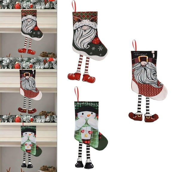 Xuniizn Christmas Stockings Bulk, Assorted Festive Xmas Stockings for Fireplace Mantel Decor, Traditional Holiday Ornaments, Christmas Decorations for Home, Cloth, Red