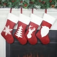 thumbnail image 1 of Xuniizn Christmas Stockings Bulk, Assorted Festive Xmas Stockings for Fireplace Mantel Decor, Traditional Holiday Ornaments, Christmas Decorations for Home, Non-woven Fabric, Red, 1 of 9