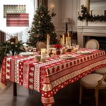 Xuniizn Christmas Tablecloth Wrinkled Cheesecloth Christmas Tablecloths - Bohemian Christmas Table Cloth Rectangular Table Cover for Holiday, Wedding Party Christmas Decorations for Home
