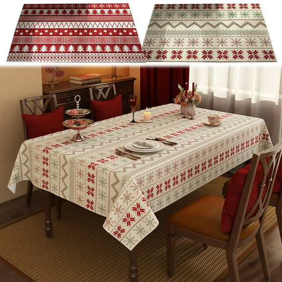 Xuniizn Christmas Tablecloth Wrinkled Cheesecloth Christmas Tablecloths - Bohemian Christmas Table Cloth Rectangular Table Cover for Holiday, Wedding Party Christmas Decorations for Home