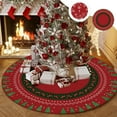 thumbnail image 1 of Xuniizn Christmas Tree Skirt 39" Red Plush Small Xmas Tree Skirt Christmas Decorations Indoor Faux Fur Christmas Tree Ornaments Xmas Decorations for Merry Christmas Party, Snowflake, 1 of 7