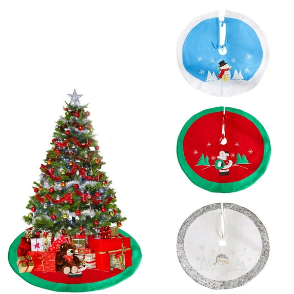 Xuniizn Christmas Tree Skirt Multicolor Polyester Tree Skirts for Xmas Decor, Party Festive Merry Christmas Decorations for Home