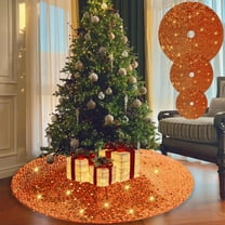 Xuniizn Christmas Tree Skirt Red 100%Polyester Tree Skirts for Xmas Decor, Party Festive Merry Christmas Decorations for Home