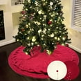thumbnail image 1 of Xuniizn Christmas Tree Skirt Red Knitting Cotton Tree Skirts for Xmas Decor, Party Festive Merry Christmas Decorations for Home, 50", 1 of 7