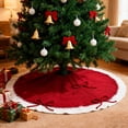 thumbnail image 1 of Xuniizn Christmas Tree Skirt Red Knitting Cotton Tree Skirts for Xmas Decor, Party Festive Merry Christmas Decorations for Home, 1 of 6