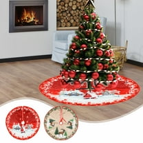 Xuniizn Christmas Tree Skirt Red Nylon,Spandex Tree Skirts for Xmas Decor, Party Festive Merry Christmas Decorations for Home, 47"