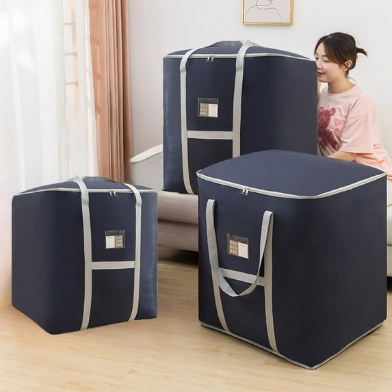 Xuniizn Closet Organizers and Storage 121L Clothing Storage Bags Cloth Closet Organizer Storage Bag, Foldable Moving Bag with Zipper and Reinforced Handles, Closet Organizers for Bedding and Clothes