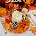 thumbnail image 1 of Xuniizn Fall Candle Rings, Artificial Pumpkins Maple Leaves Mini Wreath Thanksgiving Day Candle Rings Fall Wreath for Candle Cup Vase Party Tabletop Fall Decor, Fall Decorations for Home, 1 of 6