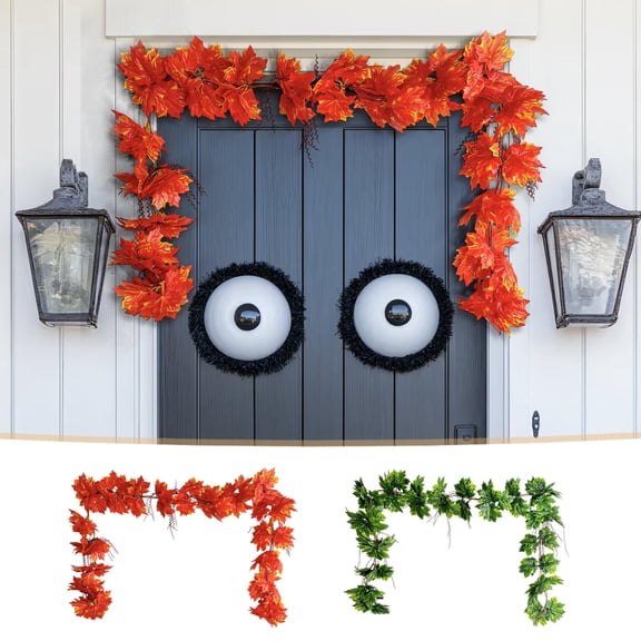 Xuniizn Fall Garland Maple Leaf, Fall Decorations for Home, Hanging Vine Fall Leaves Garland for Fall Decor, Thanksgiving Decoration for Home Wedding Fireplace Party Christmas (6.9Ft)