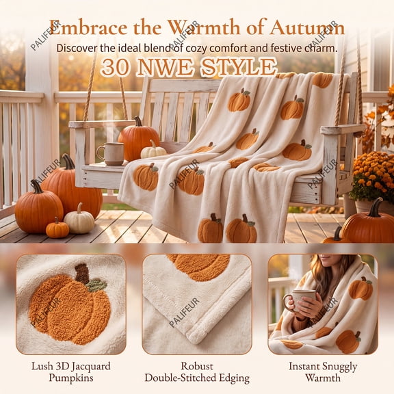 Xuniizn Fall Throw Blanket Breathable Fleece Blanket,28x39" Soft & Skin-Friendly High-Density Fall Blanket Warm, Heat-Locking, Machine-Washable, A Cozy Choice for Autumn & Winter Home Use