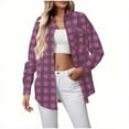 thumbnail image 1 of Xuniizn Flannel Shirt Womens Plaid Button Down Long Sleeve Shirts for Women Collared Fall Business Casual Blouses Lightweight Work Tops, 1 of 4