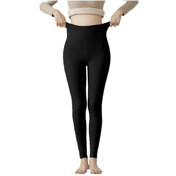 Xuniizn Fleece Lined Leggings Women, High Waisted Stretchy Full Length Thermal Tights, Lightweight Breathable Soft Cozy Warm Winter Yoga Pants, M-2XL