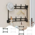 thumbnail image 1 of Xuniizn Floating Shelves for Wall, Bathroom Shelf Rustic Plastic Brackets, 20x15" Floating Shelf for Wall for Bathroom, Living Room, Bedroom and Kitchen, Small Farmhouse Decor, Black, 1 of 7