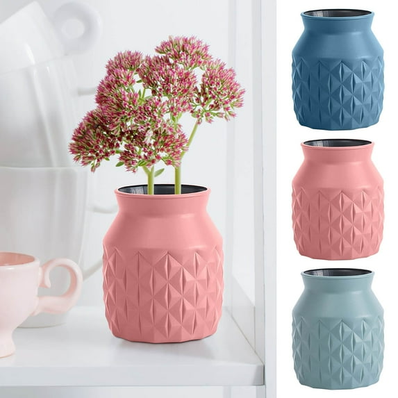 Xuniizn Flower Vase Plastic Vases for Centerpieces, Home & Garden Arrangements, Versatile & Durable Essential for Modern & Classic Styles Available, Small Vases Home Decor, Artificial Flowers, Green