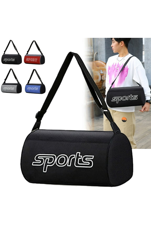 Gym Bag for Men & Women, Duffle Bag with Shoe Compartment, 30-40L Travel Bag & Weekender Overnight Bag, Water-Resistant Duffel Bag & Sports Tote Bag with Laundry Pocket, Oxford Cloth, Red