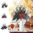 thumbnail image 1 of Xuniizn Halloween Flowers - 18" Artificial Pumpkin Flowers Stems Gothic Black Artificial Flowers for Halloween Indoor Tables Centerpiece Party Decor, Halloween Decorations, 1 of 7