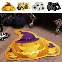 Xuniizn Halloween Mat, 16X24" Velvet Halloween Door Mat for Outside Entrance, Spooky Halloween Rug for Outdoor & Indoor, Non Slip Washable Halloween Doormat, Halloween Bathroom Decor