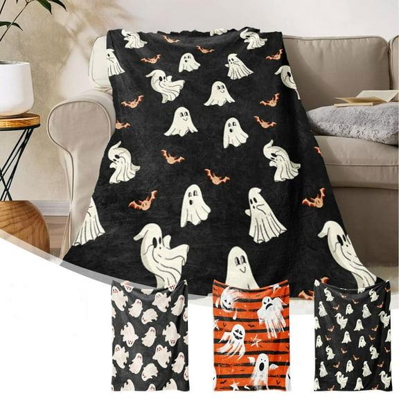 Xuniizn Halloween Throw Blanket Throw Size Cozy Fleece Blanket - 300GSM Ultra Soft Microfiber Printed Blanket for Halloween Decor, Halloween Gifts for Kids & Adults
