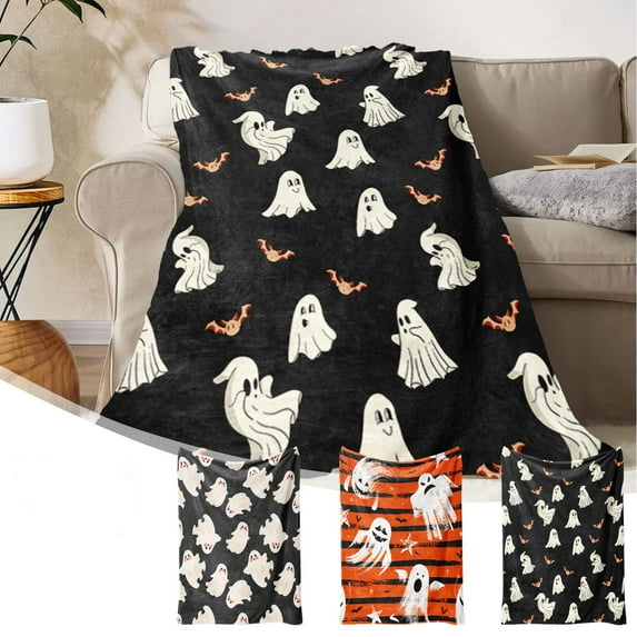Xuniizn Halloween Throw Blanket Throw Size Cozy Fleece Blanket - 300GSM Ultra Soft Microfiber Printed Blanket for Halloween Decor, Halloween Gifts for Kids & Adults