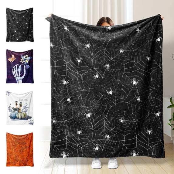 Xuniizn Halloween Throw Blanket Throw Size Cozy Fleece Blanket - 300GSM Ultra Soft Microfiber Printed Blanket for Halloween Decor, Halloween Gifts for Kids & Adults