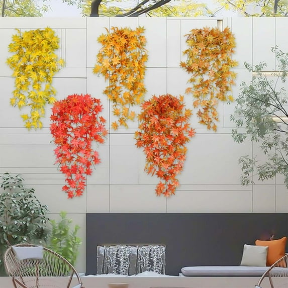 Xuniizn Hanging Flowers Artificial Fall Flowers for Outdoors Fall Decor, Fake Flowers Realistic Hanging Plants Faux Silk Daisy Flowers for Gardens Porch Indoor & Outdoor, Fall Decorations for Home