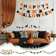 thumbnail image 1 of Xuniizn Happy Halloween Banner Indoor 9.84Ft Black and Orange Bunting Halloween Banners for Halloween Party Decorations, Fireplace Wall Halloween Decorations for Home Indoor & Outdoor, 1 of 7