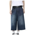 thumbnail image 1 of Xuniizn Jeans for Women Plus Size, High Waisted Straight Wide Leg Vintage Cropped Jeans, Soft Cozy Trendy Outdoor Casual Denim Pants, S-4XL, 1 of 4