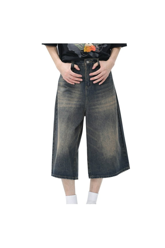 Jeans for Women Plus Size, High Waisted Straight Wide Leg Vintage Cropped Jeans, Soft Cozy Trendy Outdoor Casual Denim Pants, S-4XL