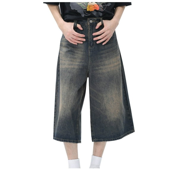 Xuniizn Jeans for Women Plus Size, High Waisted Straight Wide Leg Vintage Cropped Jeans, Soft Cozy Trendy Outdoor Casual Denim Pants, S-4XL