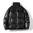 thumbnail image 1 of Xuniizn Leather Jacket Men, Waterproof Solid Color Side Pockets Full Zip Windbreaker Puffer Jackets, Soft Comfortable Insulated Winter Streetwear Jackets, S-3XL, 1 of 4