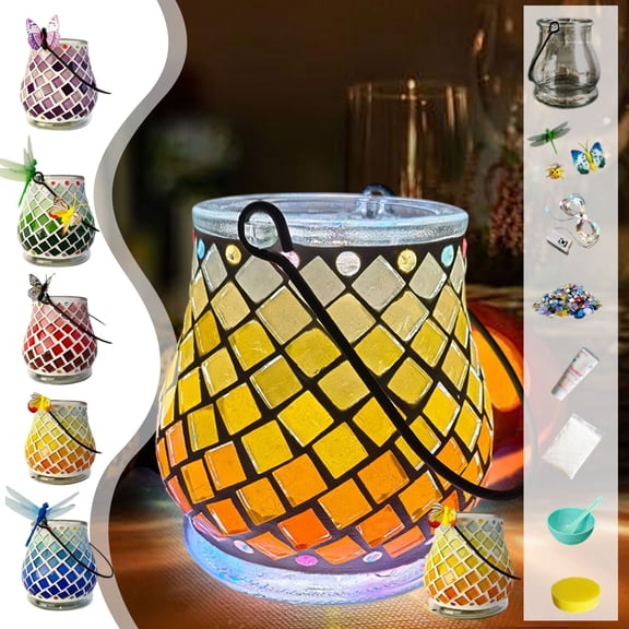 Xuniizn Light Up Halloween Bucket, DIY Halloween Candy Jar with LED Lights - Trick Or Treat Bucket for Glowing Gift, Halloween Decorations for Home (10pcs Material Pack, 30ml Adhesive)