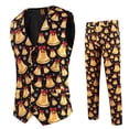 thumbnail image 1 of Xuniizn Men Suits 2 Piece Set, Shawl Lapel One Button Christmas Print Party Ball Outfits, Soft Comfortable Waistcoat Pants Funny Festival Costume, 1 of 8