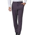 thumbnail image 1 of Xuniizn Men's Dress Pants, Khaki Solid Straight Stripe Front Button Golf Business Dinner Party Vintage Casual Pants, Lightweight Soft Relaxed Stretchy Travel Trousers, S-3XL, 1 of 5