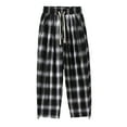 thumbnail image 1 of Xuniizn Mens Pajama Pants, Plus Size Black Plaid Print Elastic Waist Regular Straight Relaxed Pajamas, Comfy Loose Casual Sleepwear, 1 of 6