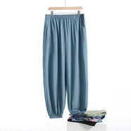 Plaid Pajama Pants Men Winter Thermal Flannel Sleep Pants Elastic Lined ...
