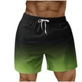 thumbnail image 1 of Xuniizn Mens Swim Trunks Elastic Waist Gradient Print Swimming Shorts with Pockets Plus Size Breathable Quick Dry Beach Board Shorts, S-5XL, 1 of 4