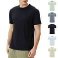 thumbnail image 1 of Xuniizn Mens T Shirts Crewneck Solid Color Casual Quick Dry Workout Short Sleeve Shirts Plus Size Breathable Running Basic Unisex Tees, S-3XL, 1 of 5
