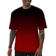 thumbnail image 1 of Xuniizn Mens T Shirts Gradient Crewneck Summer Casual Short Sleeve Workout Shirts Plus Size Stretchy Breathable Basic Tee Tops, S-5XL, 1 of 7