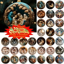 Xuniizn Nativity Ornaments, Acrylic Christmas Nativity Scene Ornaments - Christmas Tree Decorations for Home, Office, Xmas Tree, Hanging Ornament, Religious Gifts, Party Decor, Christmas Decorations