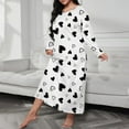 thumbnail image 1 of Xuniizn Nightgowns for Women, Plus Size Round Neck Long Sleeves White Heart Print Loose House Pajamas Dress, Thin Soft Warm Comfy Casual Sweet Sleepshirts, 1 of 4