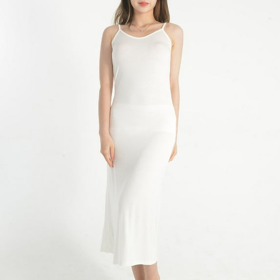 Xuniizn Nightgowns for Women, Sleeveless Solid Color V Neck Long Casual Night Sleepwear, Thin Soft Comfortable Cozy Snug Elegant Stylish Pajamas Dress