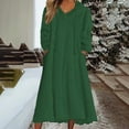 thumbnail image 1 of Xuniizn Nightgowns for Women, Plus Size Solid Color Long Sleeves V Neck Hoodie Loose Pajamas Dress Thick Warm Casual Winter Sleep Dress, 1 of 6