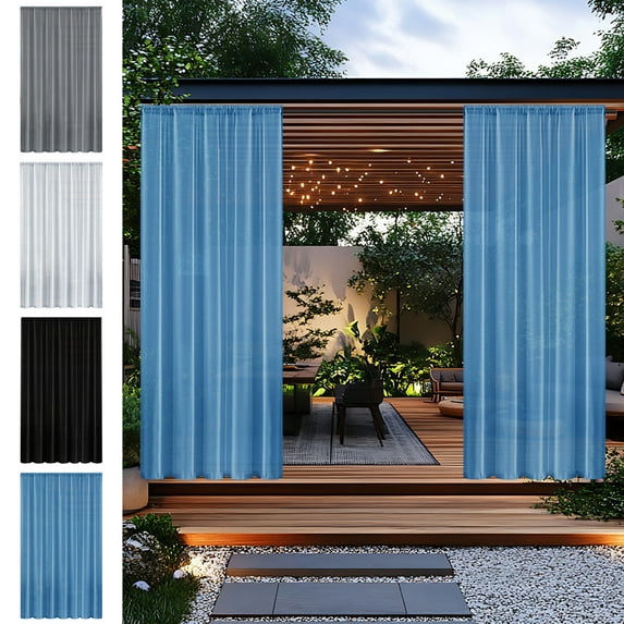 Xuniizn Outdoor Curtains for Patio Waterproof Porch Pergola Cabana Blackout Curtains Privacy Grommet Indoor Curtains for Bedroom/Living Room, Yard Decorations Outdoor 52"W×83"L