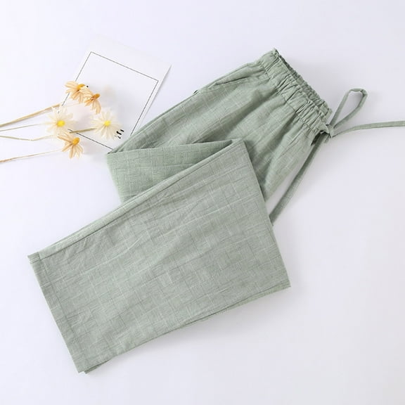 Xuniizn Pajama Pants Women, Drawstring Elastic Waist Striped Pajama Bottoms with Pockets, Lightweight Soft Comfortable Casual Sleep Pants, M-2XL